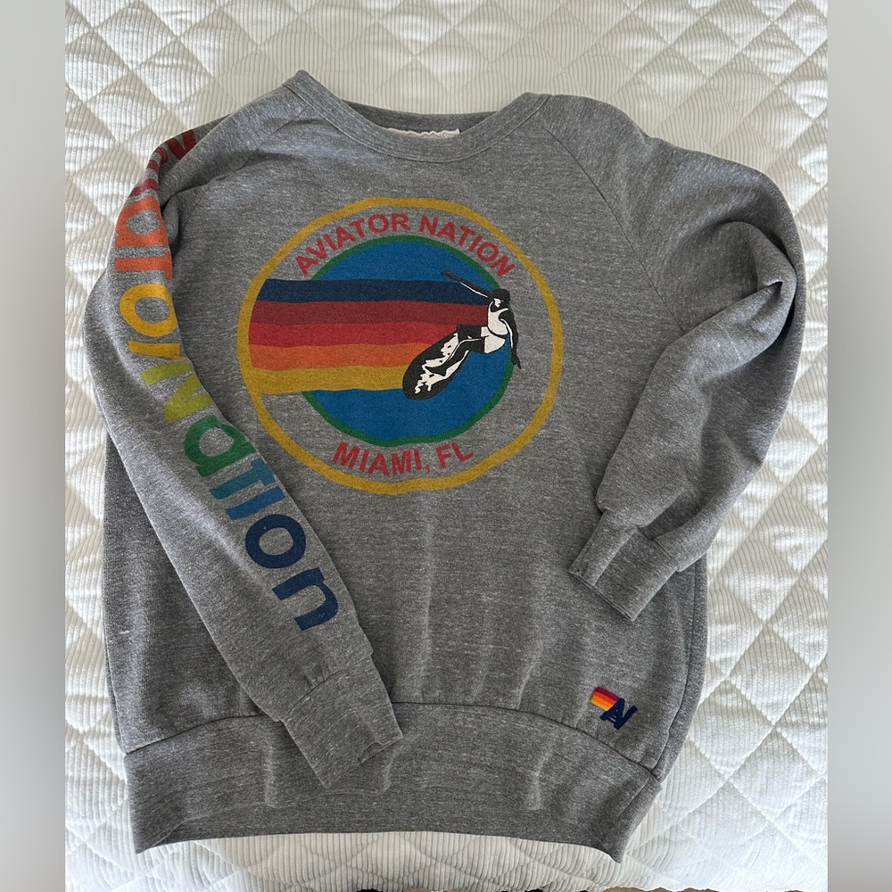 Aviator Nation Grey Logo Sweatshirt